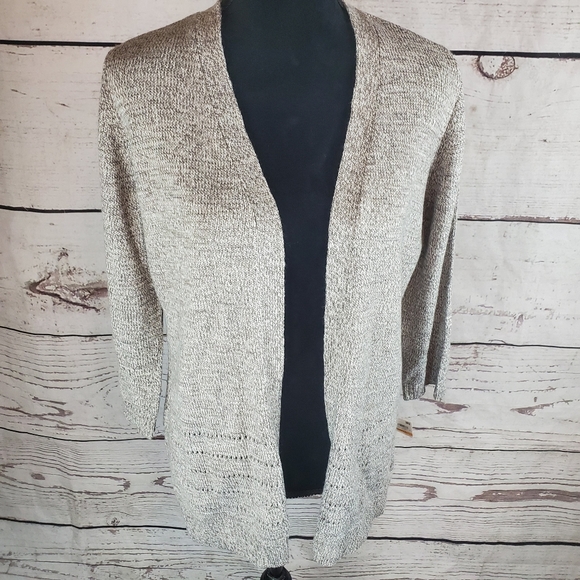 Gray Cardigan Sweater Boxy Open Front Gray Casual - Picture 3 of 7